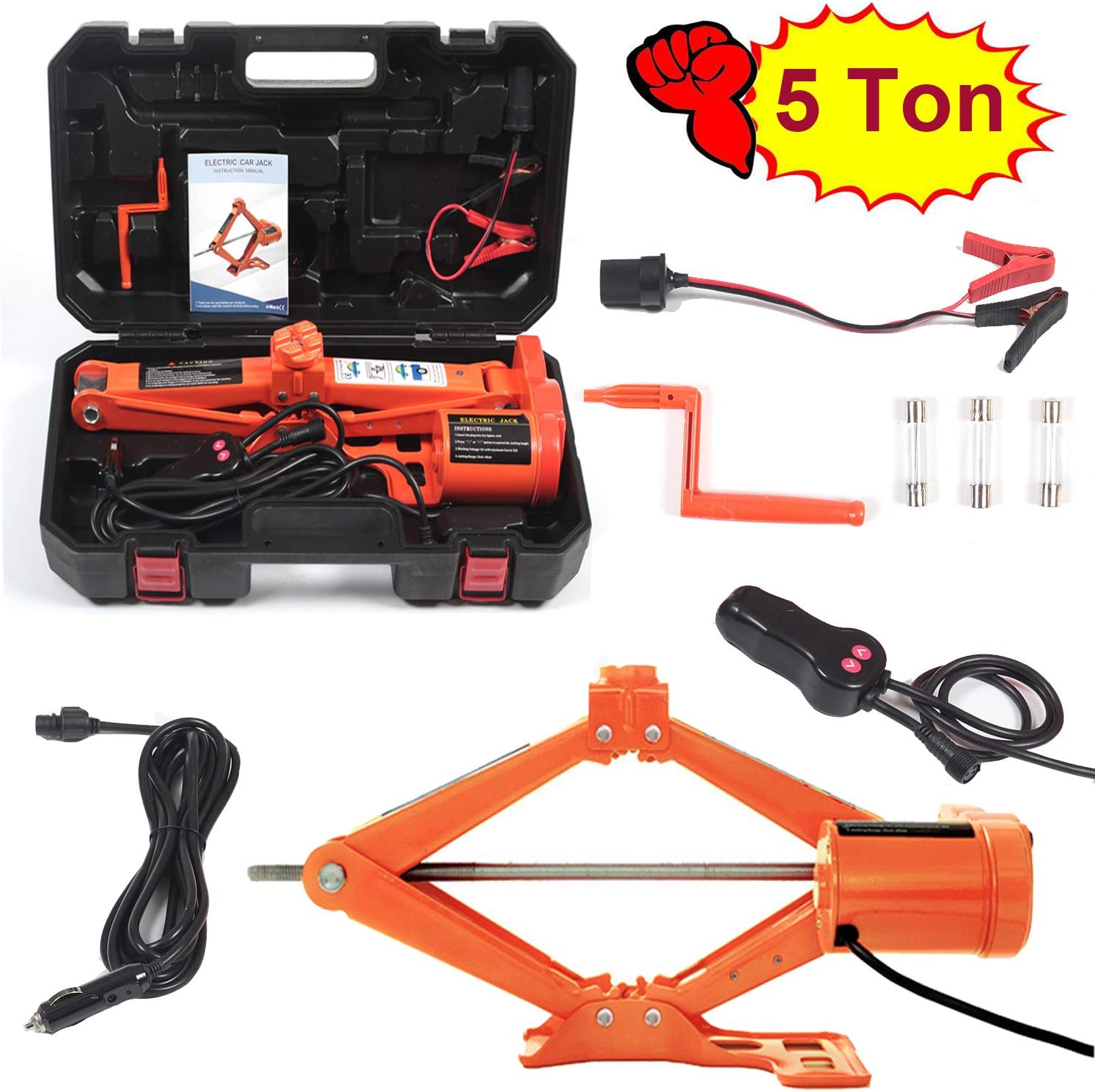 Amazon Com Electric Car Floor Jack 5 Ton All In One Automatic 12v