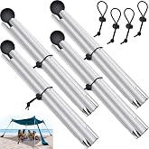 4 Packs Tent Poles Replacement, Canopy Extra Poles for Beach Accessories | 6.6 Feet, Aluminum Telescopic Design, Portable with Rope Buckles, Camping Fishing Parties, Easy Setup for Outdoor Shelters