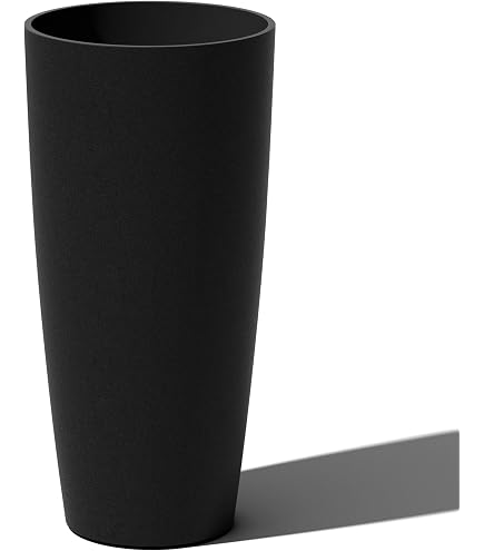Vaso rotondo da tavolo e da parete color nero