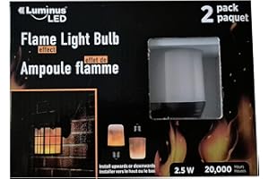 2-Pack LED Flame Effect Bulbs, E26 Base, 2.5W Decorative Flickering Light with Gravity Sensor, Cozy Ambiance for Indoor & Out