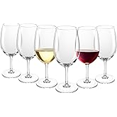 ZAINCA 21-ounce Plastic Stem Wine Glasses, All Purpose Arcylic Glasses, set of 6 Clear Reusable Shatter-resistant Dishwasher Safe