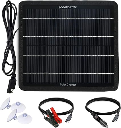 Amazon Eco Worthy 12v 5w カーソーラーパネル ソーラーチャージャー ボータブル 超薄型 ソーラー充電器 車載用 ソーラーバッテリ 高効率 家電 カメラ オンライン通販