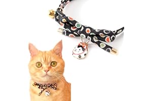Necoichi Zen Hariko Charm Cat Collar (Black)