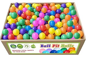 RITAIFER Kids Ball Pit Balls 1000 Count, 2.2inch Children Crush Proproof Plastic Balls for Ball Pit with 7 Bright Colors, Safe and Non-Toxic, BPA Free, Baby Toddler Pit Balls with Storage Net Bag (Rainbow)