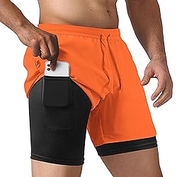 NIMOJIRO Men's 2 in 1 Running Shorts Workout