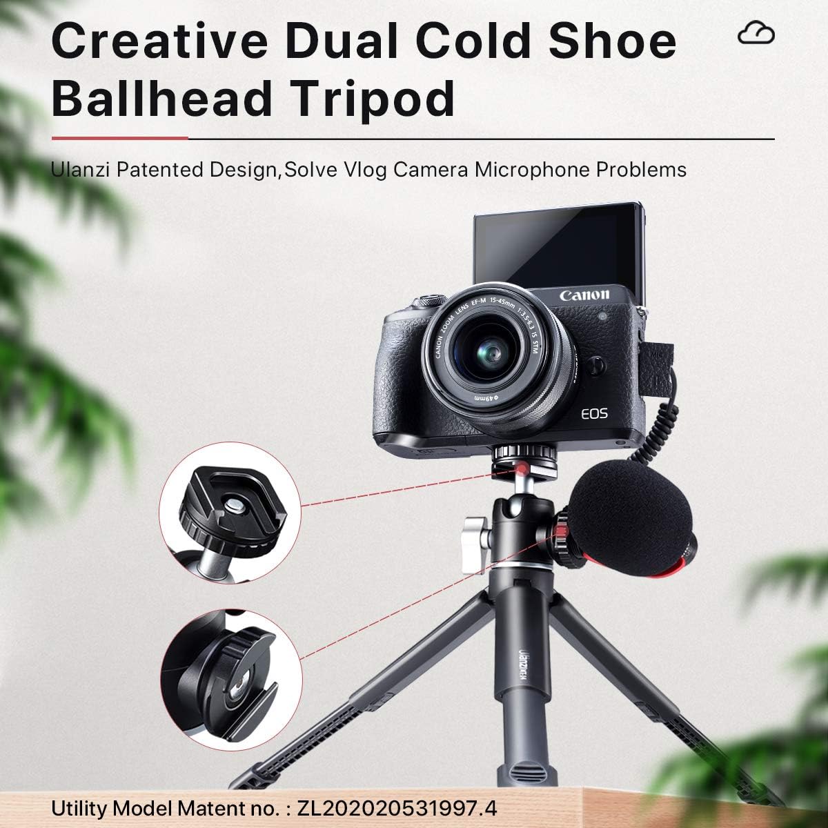 ULANZI U-Vlog Compact Camera Vlog Tripod Set, Mini Ball Head Hot Shoe Adapter w Cold Shoe Mic Light Stand Lightweight Handle Grip for Gopro/DJI Osmo Action/Pocket/Sony/Canon/Nikon DSLR Camera : Camera & Photo