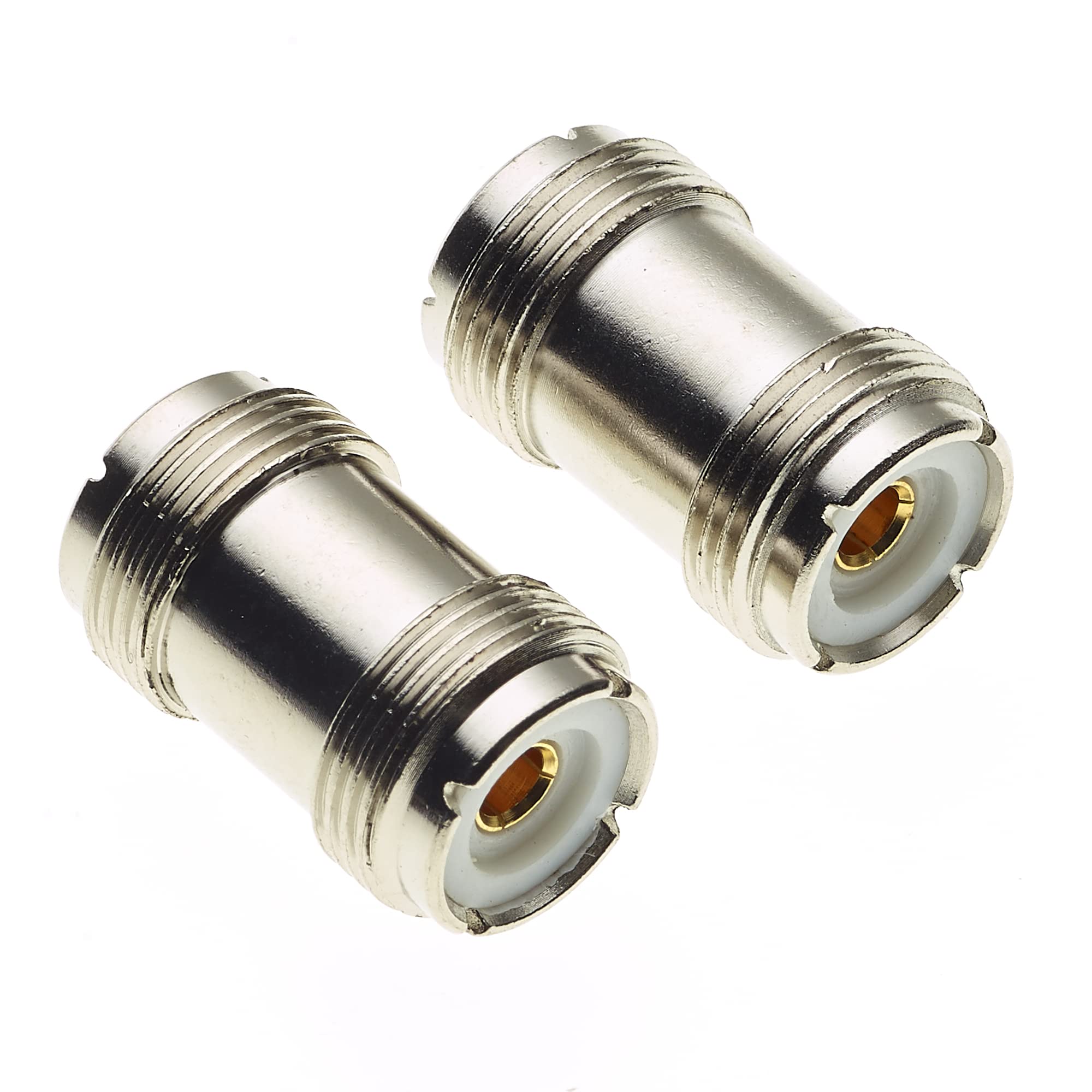 Keple UHF Coax Socket to UHF Coax Socket Adaptor Coupler, Pack of 2 - UHF Double Female Adapter - UHF Female to Female Coaxial Cable Connector - Coupler Plug for TV Cables