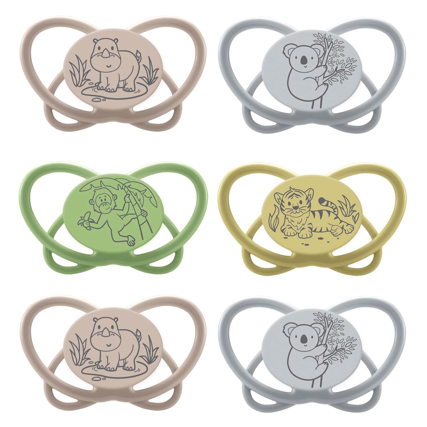 Nip Silicone Dummy 6-Pack Boys 0-6 Months BPA Free/Made in Germany