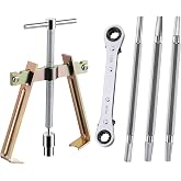 Avenuebool Faucet Handle Puller and 4 Pcs Metal Seat Removal Set | 3 Faucet Seat Wrenches, Ratchet and Compression Sleeve Removal Adapter, for Removing of Handle, Compression Seats and Nuts
