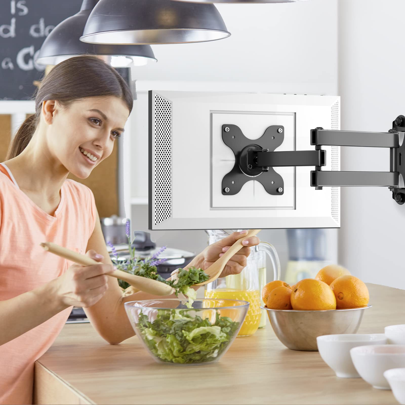 WALI Mount for Echo Show 21, Echo Show 15, Adjustable Wall Mounting Bracket with Heavy Duty 15” Extension Arm, Rotate Tilt Swivel for Echo Show 21, Echo Show 15, Holds up to 33lbs, Black