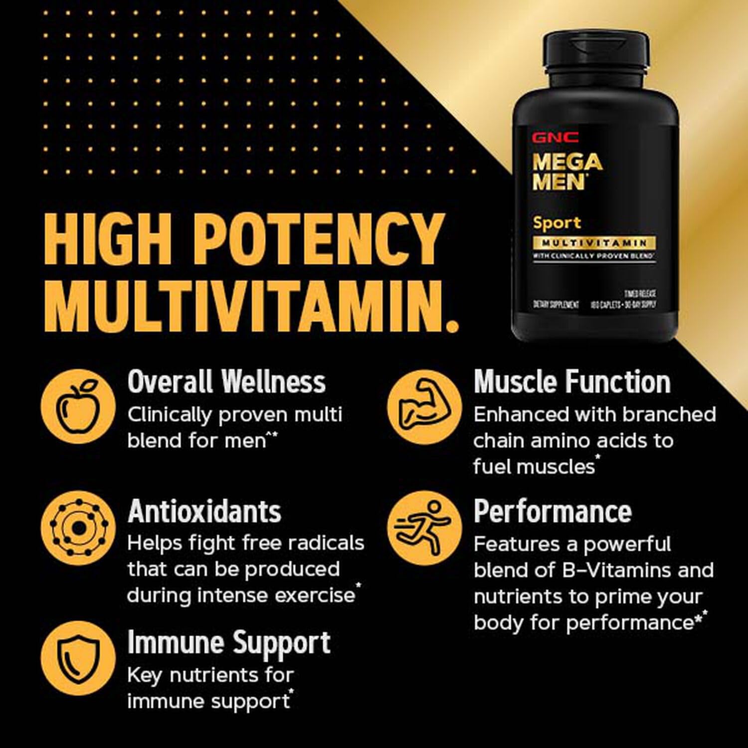 Mua GNC Mega Men Sport Multivitamin | Performance, Muscle Function, and ...