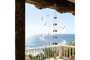 Quintet Brass Wind Chimes - 35 Inch Deep Tone Wind Chimes for Outside, Handcrafted Metal Wind Chimes Outdoor for Patio Garden