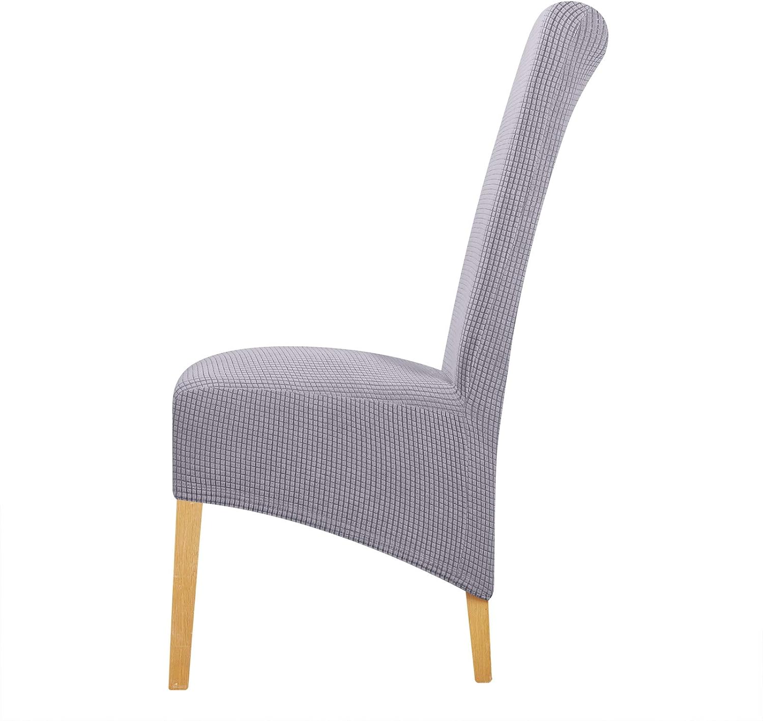 Leorate Large Size Dining Room Hotel Fleece Fabric Stretch Chair Cover Pack 2 4 Pack of 6 (1 Beige, Pack of 4) (Light grey, 4PCS) - Image 3