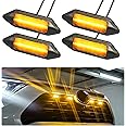 SPEAK1BY1 LED Grille Lights for 2019-2024 Toyota RAV4 Grille Lights Front Grill Light for RAV4 Accessories 2022 2021 2020 2023 (Amber, LE XLE Premium Limited)