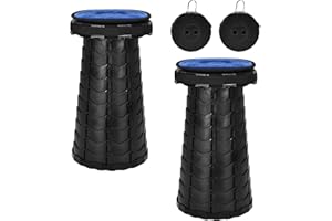 2 Pack Upgraded Collapsible Stool Folding Stool with Cushion,Retractable Folding Stool Max Load Capacity 400lbs, Portable Tel