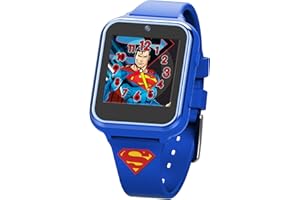 Accutime Superman Touchscreen Interactive Smart Watch for Kids - Blue Educational Timepiece with Camera, Games & Pedometer - Engaging Learning Toy for Boys & Girls