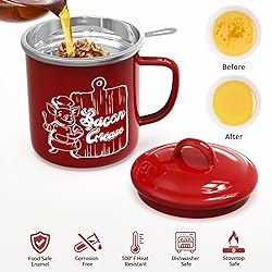Bacon Grease Container with Removable Strainer