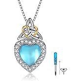 Nisgoin 925 Sterling Silver Cremation Jewelry Urn Necklace- Teardrop/Heart/Tree of Life/Infinity/Bar Pendant Necklaces for Ashes for Women Memorial Keepsake Jewelry Gifts