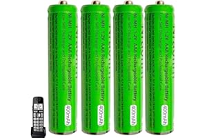 Nraonrn 4 Pack NI-MH AAA Rechargeable Battery for Panasonic, 1.2V 400mah AAA Rechargeable Batteries for Panasonic Cordless Phones Handset, Remote Controls, Electronics