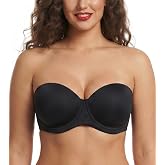 Lemorosy Women's Full Coverage Underwire Red Carpet Contour Strapless Bra | Smoothing, Plus Size, Multiway, Anti-slip, Padded