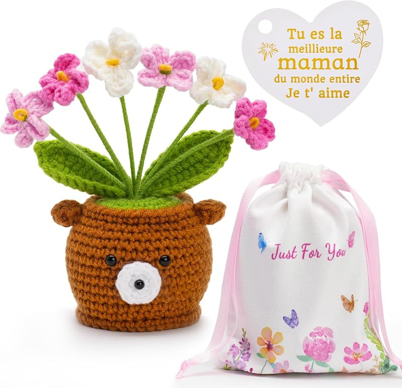 Regalos florales de ganchillo para mamá