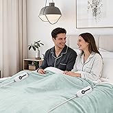 ONDAN Electric Heated Blanket 90"x100" King Size Microplush Cover Blanket, 4 Heat Settings & 10 Hours Auto Off, Cozy & Warm for All Night, Machine Washable,Spring Green