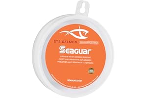 Seaguar STS Salmon 100% Fluorocarbon Fishing Line Leader, 100yd Spool, Clear, Multiple Sizes