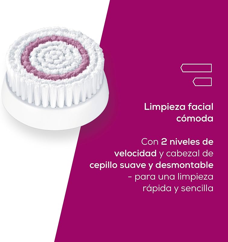 FC 45 cepillo limpiador facial eléctrico, limpieza profunda para una piel visiblemente suave y luminosa, rotación de 2 niveles, para todo tipo de piel, resistente al agua, blanco
