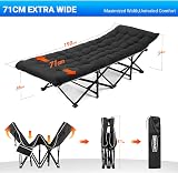 OVERMONT Folding Camping Bed with Mattress 550LBS Support 28in Wide view 6