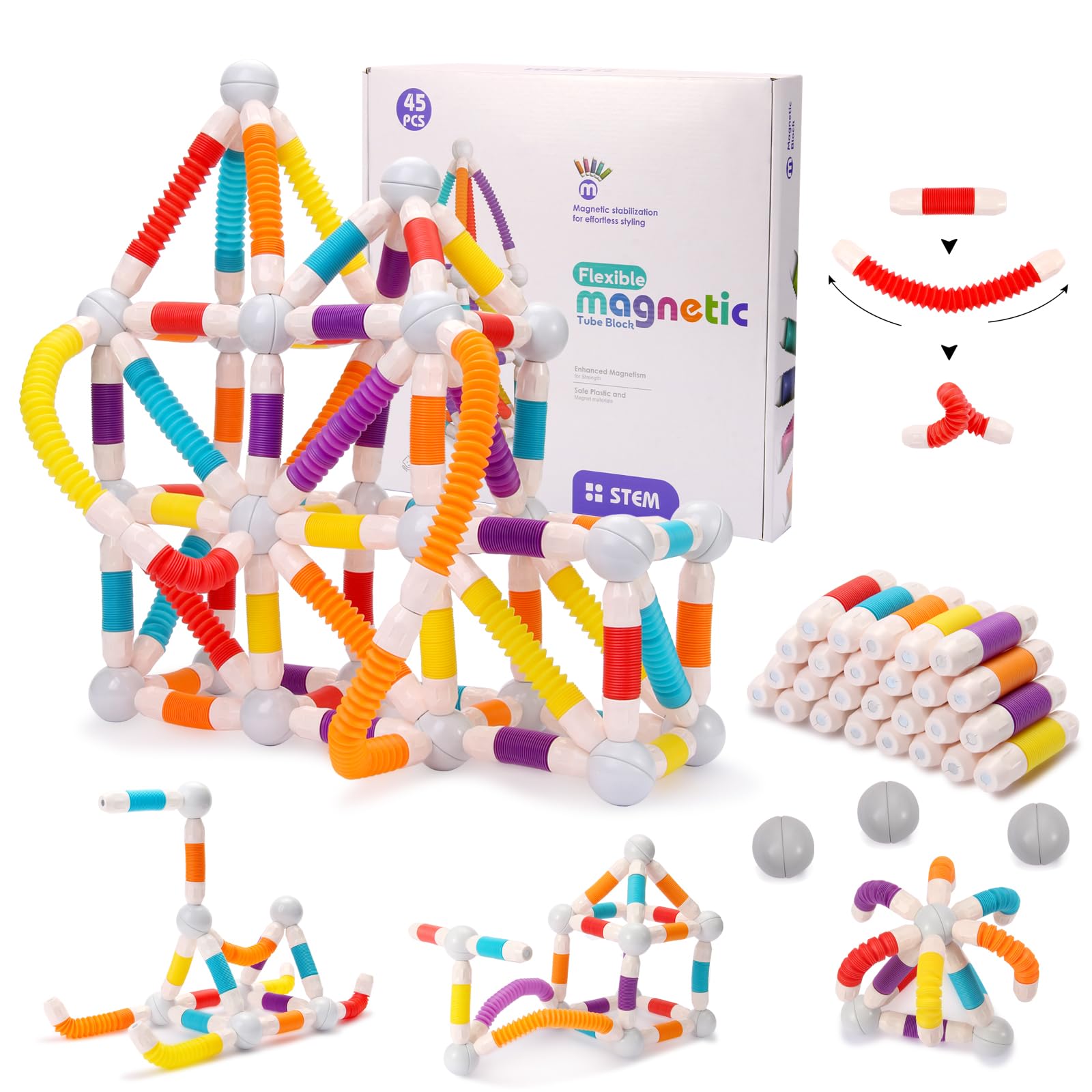 Sisxmif Extendable Magnet Toys for Magnetic Balls and Rods Set | eBay