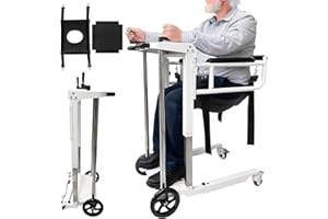 RETAOLDTH Portable Folding Patient Lift Transfer Chair for Home Use, Self-Operated Mobility Aid for Seniors, Bathroom Wheelchair with Adjustable Height, No Caregiver Needed
