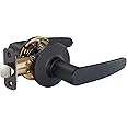 Amazon Basics Straight Door Lever, Passage, Matte Black, 1-Pack