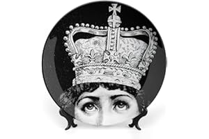 LITTLIUDO Lina Cavalieri Plate, Wall Decorative Plate, Mysterious Face Plate Wall Hanging Decoration,Including Bracket And Special Spring HooK,style-5,7inch