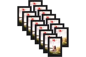 HORLIMER 4x6 Picture Frame Set of 15, Black Picture Frames Display 4 by 6 Photo for Wall or Tabletop