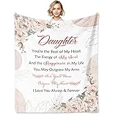 FIOUNG Daughter Gifts from Mom Dad, Daughter Gifts Blanket 60"x50", Daughters Birthday Gift, Daughters Gift Ideas for Mothers Day Graduation Christmas, to My Daughter's Blanket, Daughter's Present