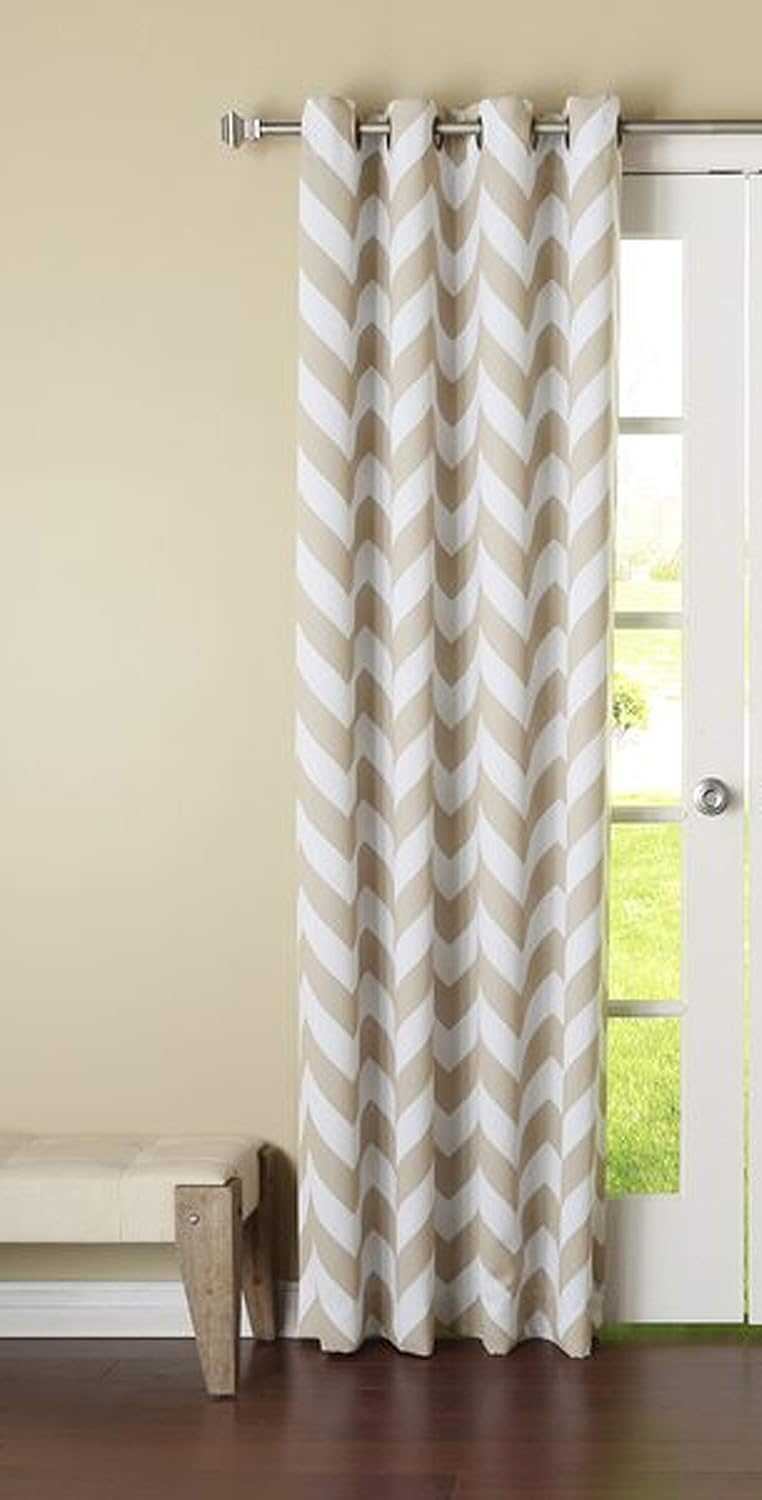 Buy Dekor World Cotton Chevron Printed Eyelet Curtain 110 Cm X