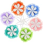 FuWeave 6 Pack Bath Loofah Sponge Flower Shower Loofah Bath Sponges for Shower Exfoliating Body Scrubber Spa Gifts for Women Bathroom Cleaning Bathing Accessories Men(Multicolor)