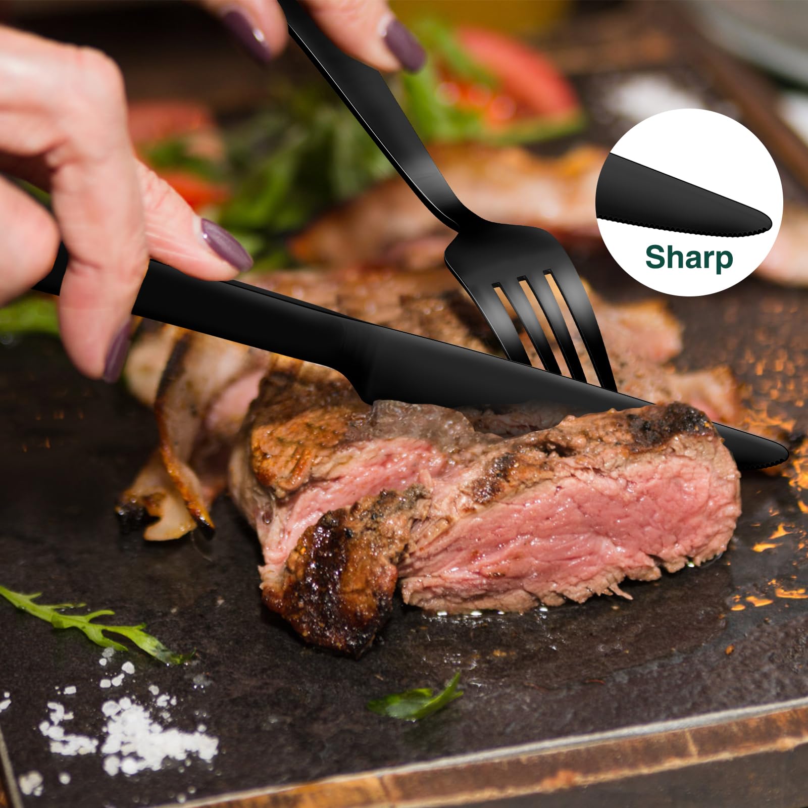 Yoehka Black Silverware Set