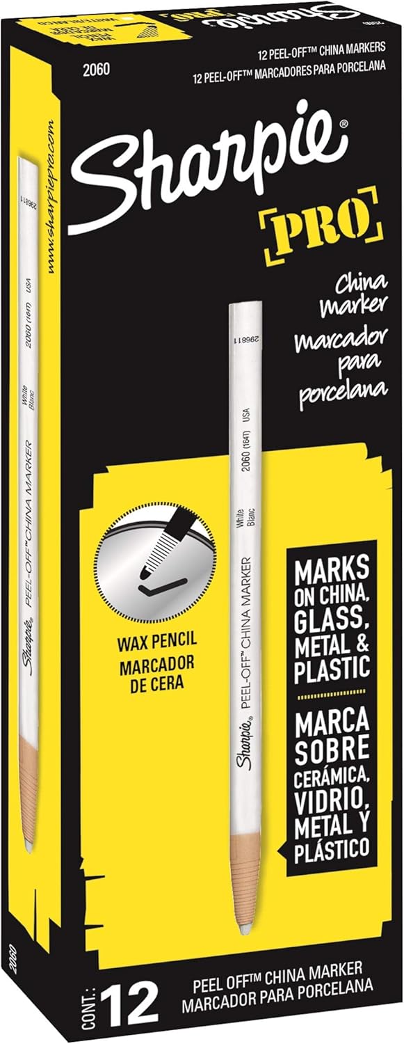 Sharpie Peel Off China Marker, White, 12 Piece : China Pencil : Office Products