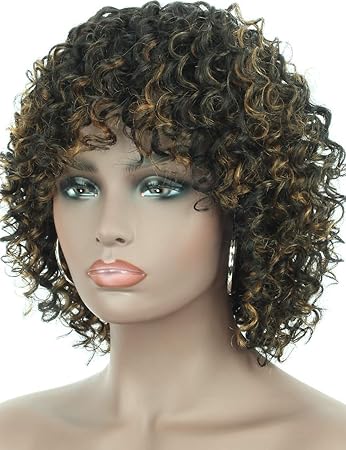 Amazon Com Beauart Short Black Brown Highlights 100 Human Hair