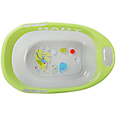 green baby bath tub