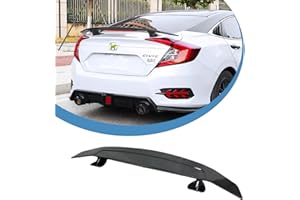 RoyalParts 52.3Inch Rear Trunk Spoiler GT JDM Style Wing Spoiler Compatible with Universal Car Racing Spoiler Lightweight Glossy Black with Reflect Light (Universal Carbon Fiber Black)