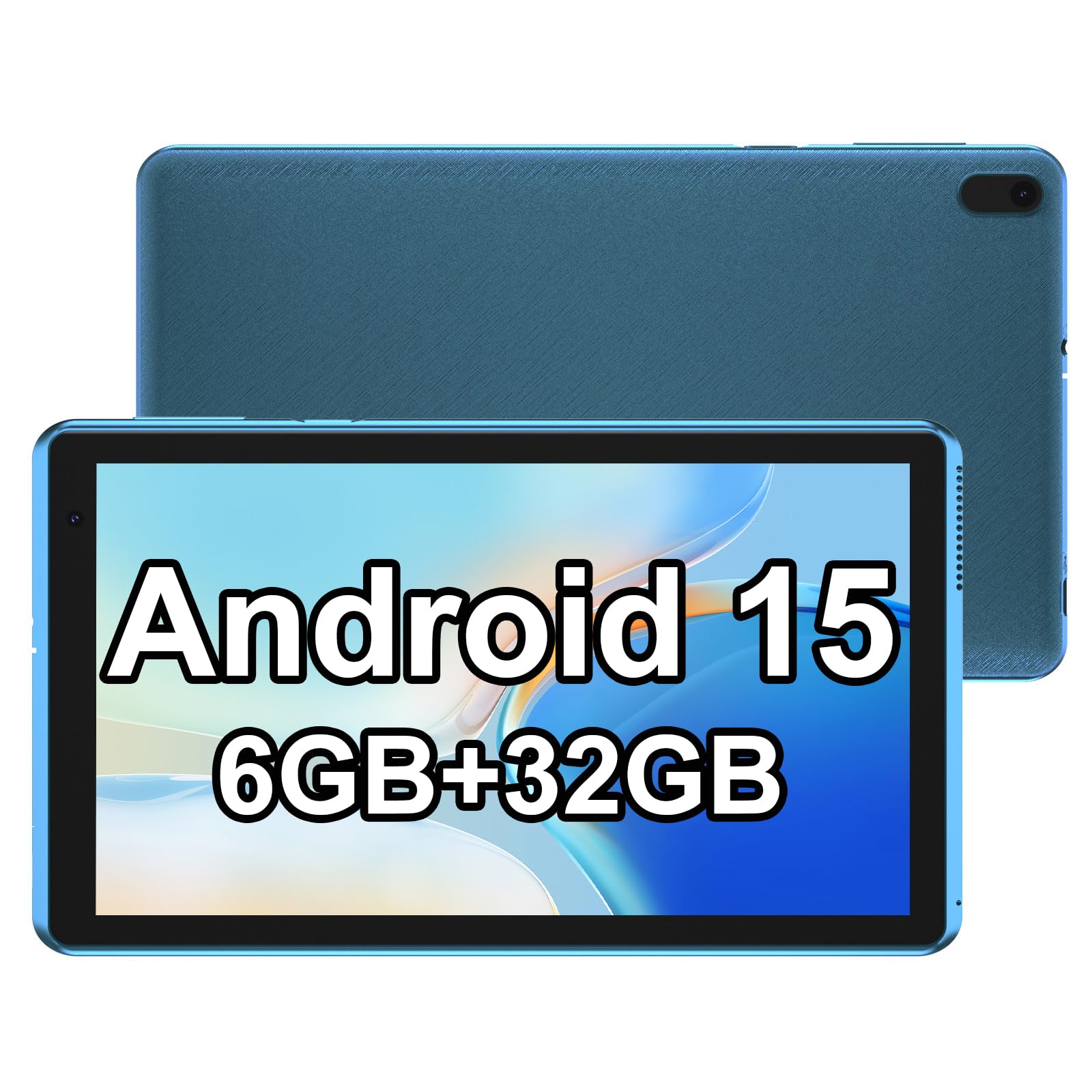 Android 15 Tablet with Case, 7 Inch 8GB RAM+32GB ROM/ 1TB Expandable Computer, 5MP Camera Tablets, 1.6Ghz Quad-core Processor, 3000mAH Battery Tablet PC, 5G WiFi, Games 7'' Android Laptop Blue