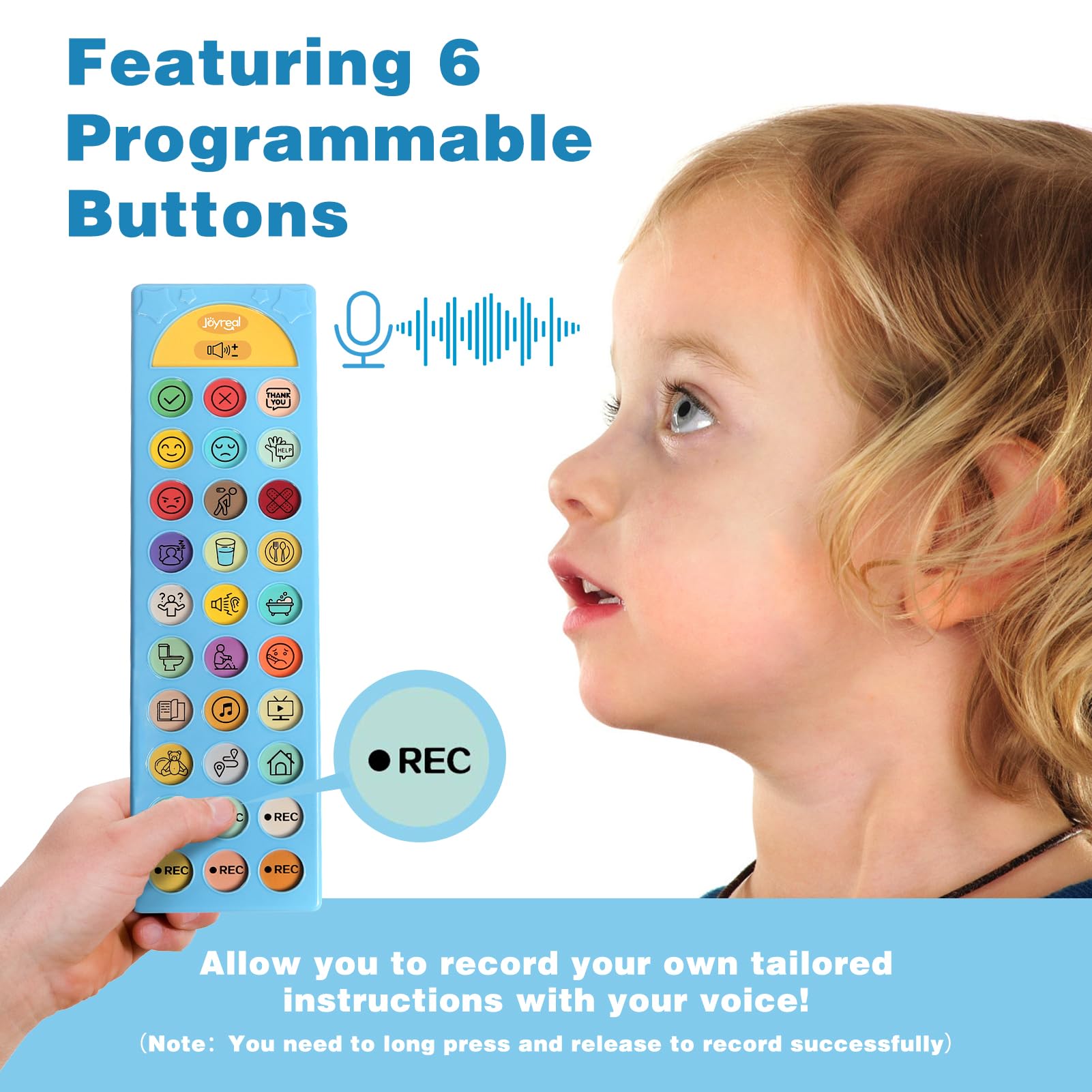 Joyreal AAC Device for Autism, Non Verbal Communication Tools for Speech Therapy & Stroke Rehab. Autism Talking Aids with 6 Programmable Buttons & Adjustable Volume, Autism Toys for Kids and Adults