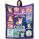 Cute Corgi Blanket Gifts for Corgi Lovers,Soft Cozy Flannel Corgis Throw Blankets Cute Puppy Dog Bed Sofa Couch Birthday Gifts for Dogs Lovers Kids Girls Adults 50"x40"