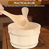 HEALLILY Traditional Wooden Sauna Bucket and Ladle Set White Pine view 8