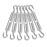Jamiikury 6PCS M6 Hook & Hook Turnbuckle 304