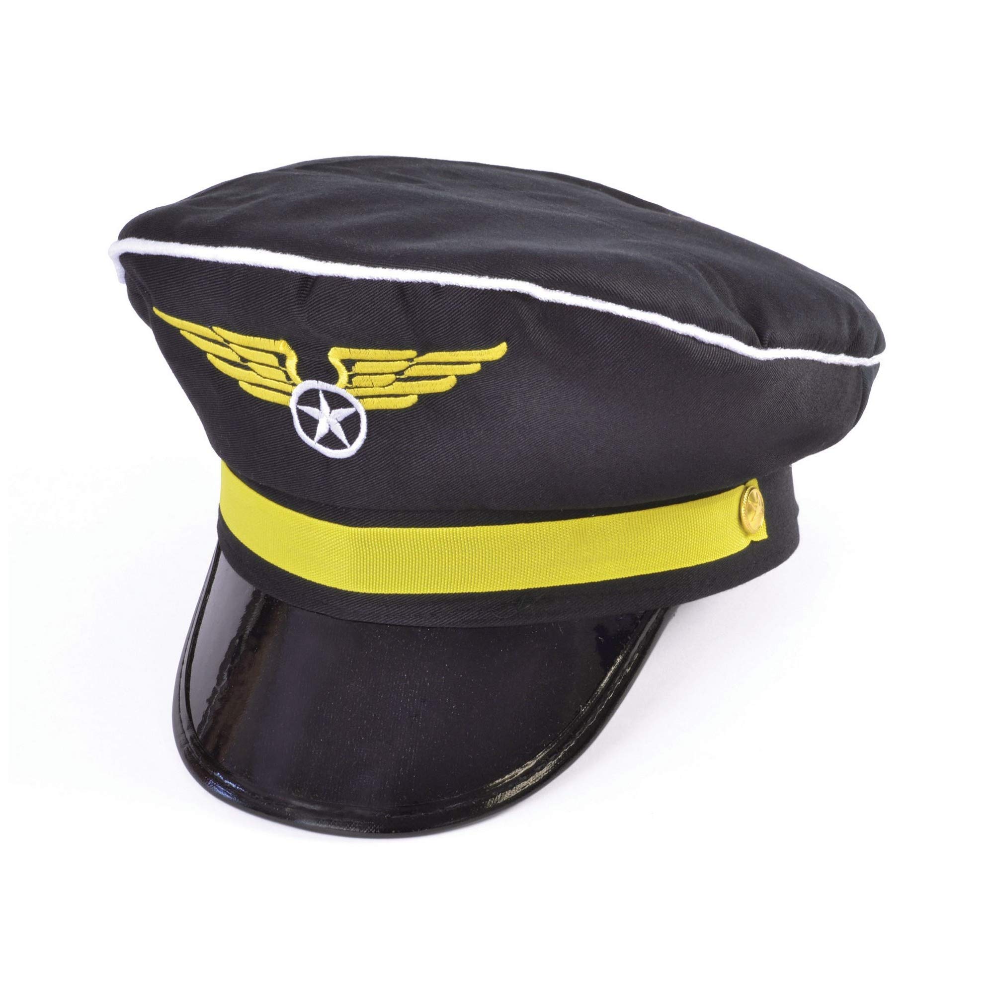 Black Pilot Hat Costume Accessory For Men, 1 Count - Iconic & Elegant Design, Premium Quality Hat Great For Costume Parties & More Halloween