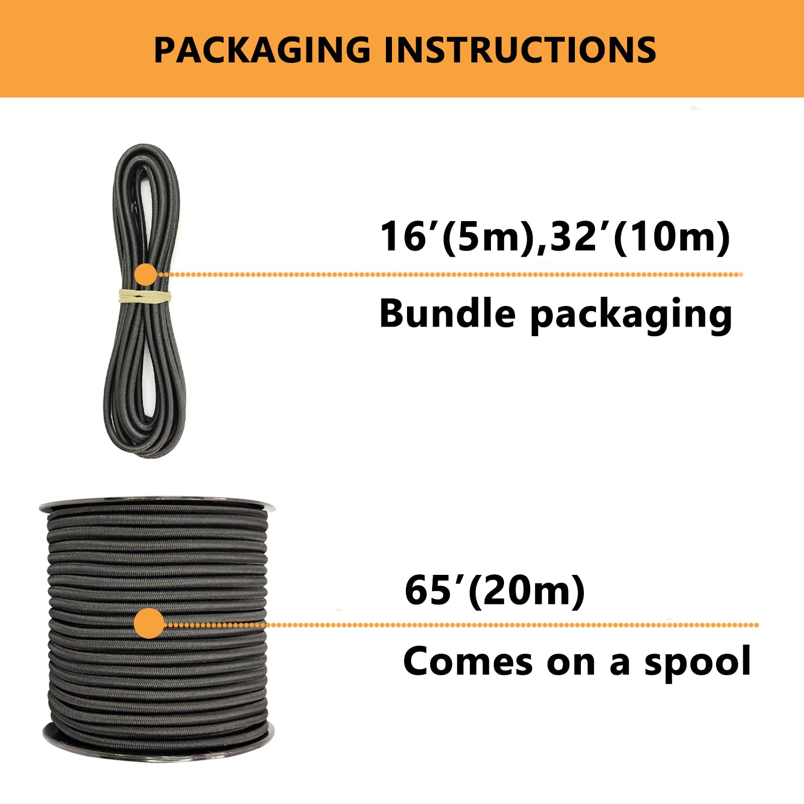 LUYADIN 1/4" x 16' Marine Grade Bungee Cord Elastic