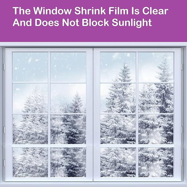 STARJUNGLE INDOOR WINDOW INSULATION KIT, CLEAR WINDOW FILM FOR HEAT AND COLD (10 WINDOWS(62X420))